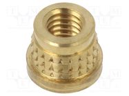 Threaded insert; brass; M3,5; BN 37901; L: 4.1mm; for plastic 