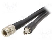 Cable; 50Ω; 3m; N female,RP-SMA male; PE; black QOLTEC