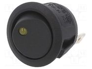 ROCKER; SPST; Pos: 2; ON-OFF; 20A/14VDC; black; LED; RA; Body: black SWITCH COMPONENTS