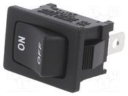 ROCKER; SPST; Pos: 2; ON-OFF; 10A/24VDC; black; none; RF; Body: black SWITCH COMPONENTS