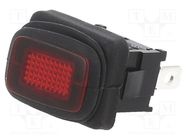 ROCKER; SPST; Pos: 2; ON-OFF; 16A/12VDC; red; IP65; LED; RF; UL94V-2 SWITCH COMPONENTS