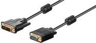 DVI-A/VGA Full HD Cable, gold-plated, 2 m, black - DVI-A male (12+5 pin) > VGA male (15-pin)