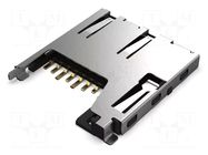 Connector: for cards; microSD; push-push; SMT; gold flash; PIN: 8 GCT