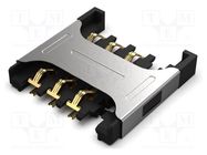 Connector: for cards; Micro SIM; push-pull; SMT; gold flash; PIN: 6 Global Connector Technology (GCT)