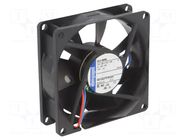 Fan: DC; axial; 12VDC; 80x80x25.4mm; 58m3/h; 26dBA; slide; 2600rpm EBM-PAPST