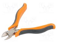 Pliers; side,cutting,miniature; anti-slip handles,satin; 110mm 