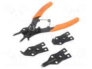 Pliers; for circlip; angular,straight,replaceable tips PG TOOLS