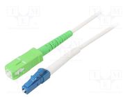 Fiber patch cord; OS2; LC/UPC,SC/APC; 0.5m; LSZH; white Goobay