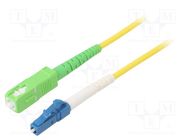 Fiber patch cord; OS2; LC/UPC,SC/APC; 0.5m; LSZH; yellow Goobay