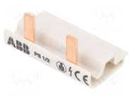 Busbar; 10mm2; Poles: 1; 690VAC; 690VDC; Inom: 63A; No.of mod: 2 ABB