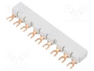 Busbar; 10mm2; Poles: 3; 690VAC; 250VDC; 6kV; Inom: 65A; fork ABB