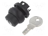 Switch: rotary with key; 22mm; Stabl.pos: 2; black; none; IP66 EATON ELECTRIC