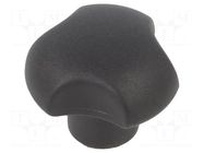 Knob; Ø: 25mm; Int.thread: M6; 10mm; H: 20mm; technopolymer PA; VTT ELESA+GANTER