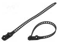 Cable tie; multi use; black; polyurethane thermoplastic TPE-U HELLERMANNTYTON