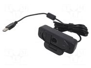 Webcam; black; USB; Features: Full HD 1080p,PnP; 1.6m; clip; 96° LOGILINK