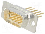 D-Sub; PIN: 9; socket; male; on PCBs; angled; THT 