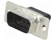 Connector: D-Sub; PIN: 9; plug; male; for cable; Type: w/o contacts Deltron AG