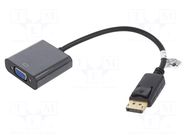 Converter; D-Sub 15pin HD socket,DisplayPort plug; 0.15m; black GOOBAY