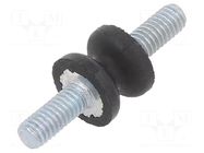 Vibration damper; M4; Ø: 10mm; rubber; L: 8mm; Thread len: 10mm; 43N ELESA+GANTER