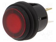 Switch: push-button; Pos: 2; SPST; 20A/14VDC; red; Illumin: LED; PB SWITCH COMPONENTS