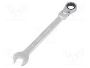 Wrench; combination spanner,with ratchet,with joint; 17mm 