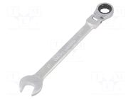 Wrench; combination spanner,with ratchet,with joint; 17mm PG TOOLS