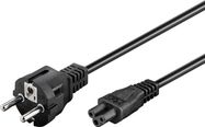 Mains Cable with Safety Plug, 1.8 m, black, 1.8 m - safety plug hybrid (type E/F, CEE 7/7) > Device socket C5