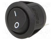ROCKER; SPST; Pos: 2; ON-OFF; 10A/28VDC; black; none; RA; Body: black SWITCH COMPONENTS