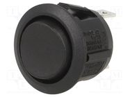 ROCKER; SP3T; Pos: 3; (ON)-OFF-(ON); 10A/28VDC; black; none; UL94V-2 SWITCH COMPONENTS