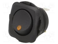 ROCKER; SPST; Pos: 2; ON-OFF; 20A/14VDC; black; LED; RB; Body: black SWITCH COMPONENTS