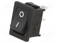 ROCKER; SPST; Pos: 2; ON-OFF; 10A/24VDC; black; none; RF; Body: black SWITCH COMPONENTS