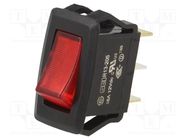 ROCKER; SPST; Pos: 2; ON-OFF; 16A/12VDC; red; LED; RG; Rcont max: 50mΩ SWITCH COMPONENTS