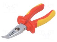 Pliers; insulated,curved,half-rounded nose,universal; 160mm ERKO