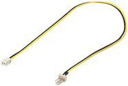 PC Fan Power Cable, Extension 3-Pin to 2-Pin, 0.3 m - Fan male (3 pin) > Fan female (2 pin)