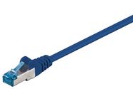 CAT 6A Patch Cable, S/FTP (PiMF), blue, 0.5 m - copper conductor (CU), halogen-free cable sheath (LSZH)