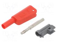 Connector: 4mm banana; 32A; 1kV; red; nickel plated; soldered STÄUBLI