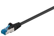 CAT 6A Patch Cable, S/FTP (PiMF), black, 0.5 m - copper conductor (CU), halogen-free cable sheath (LSZH)