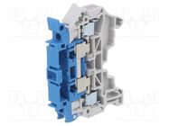 Splice terminal: rail; 0.2÷4mm2; ways: 1; terminals: 2; blue,grey 