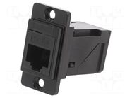 Coupler; DUALSLIM; Cat: 6; 8p8c; RJ45 socket,both sides; angled CLIFF