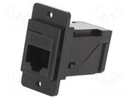 Coupler; DUALSLIM; Cat: 6; 8p8c; RJ45 socket,both sides; angled CLIFF
