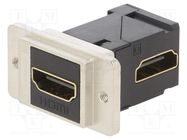 Coupler; HDMI socket,both sides; DUALSLIM; gold-plated; 29mm CLIFF