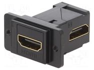 Coupler; HDMI socket,both sides; DUALSLIM; gold-plated; 29mm CLIFF