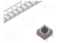 Microswitch TACT; SPST-NO; Pos: 2; 0.05A/12VDC; SMD; none; 1N; 800um KNITTER-SWITCH