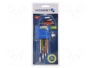 Wrench-set; hex key,spherical; long; 9pcs. HÖGERT TECHNIK