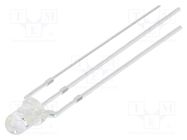 LED; 3mm; red/blue; 30°; Front: convex; 3÷15V; No.of term: 3; round OPTOSUPPLY