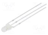LED; 3mm; red/blue; 40°; Front: convex; 3÷15V; No.of term: 3; round OPTOSUPPLY