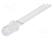 LED; RGB; 5mm; 30°; Front: convex; 3÷15VDC; No.of term: 4; -30÷85°C OPTOSUPPLY