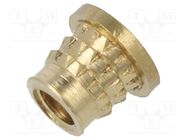 Threaded insert; brass; M3; BN 37901; L: 4.1mm; for plastic 