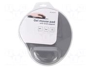 Pad; grey; mouse,wrist; gel; 220x240x4mm GEMBIRD