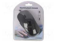 Mouse; black,mix colours; USB A; optical,wired; 1.8m GEMBIRD